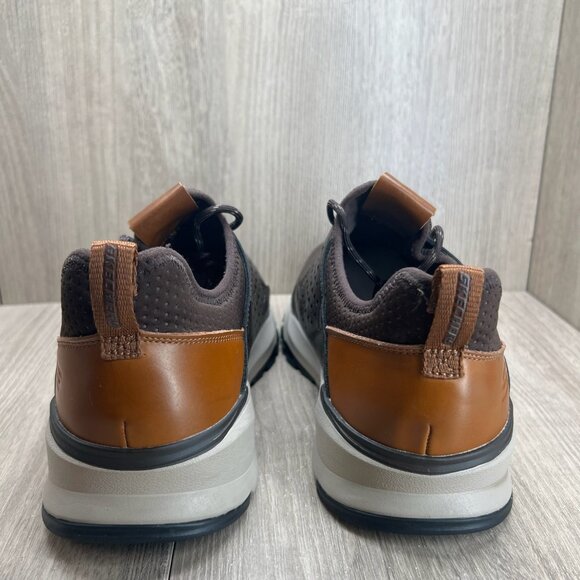 Skechers Relven Hemson Sneakers Sz 11 Lace Up Cushioned Mesh Leather Choco Brown - Picture 6 of 10